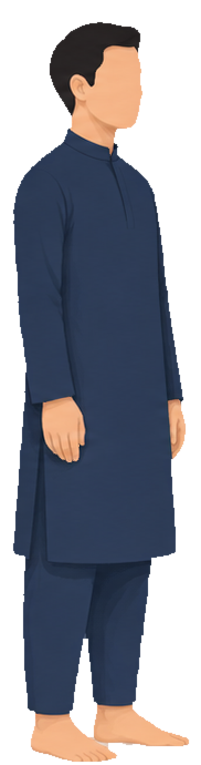 Standing upright
